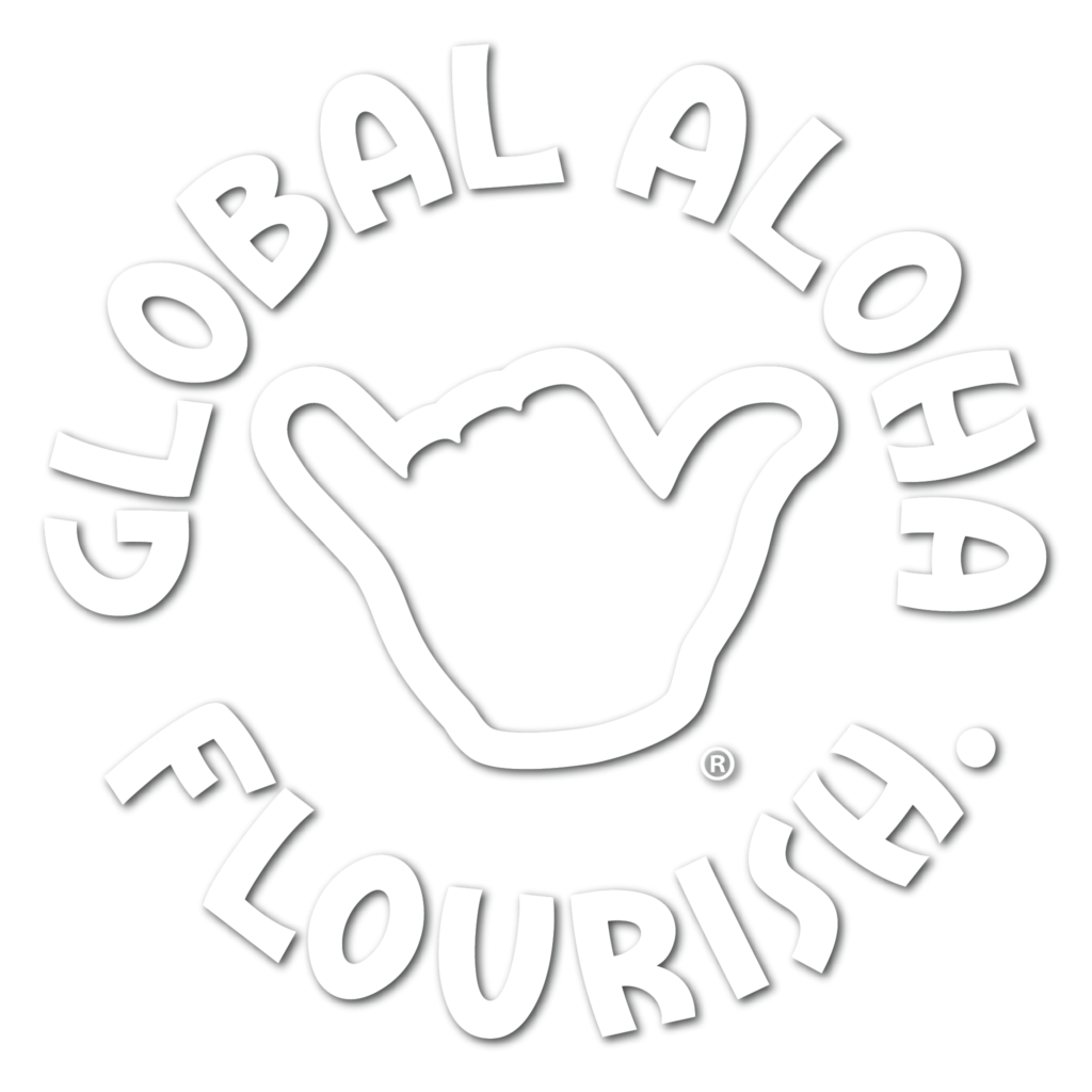 GAFlourish wht shadow@4x Global Aloha Circle Logo white